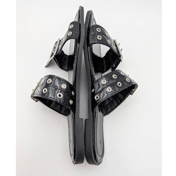 Wild Diva Lounge Belize Buckle Strap Slide Sandal Women's Black Size US10 EU41 - Picture 6 of 11